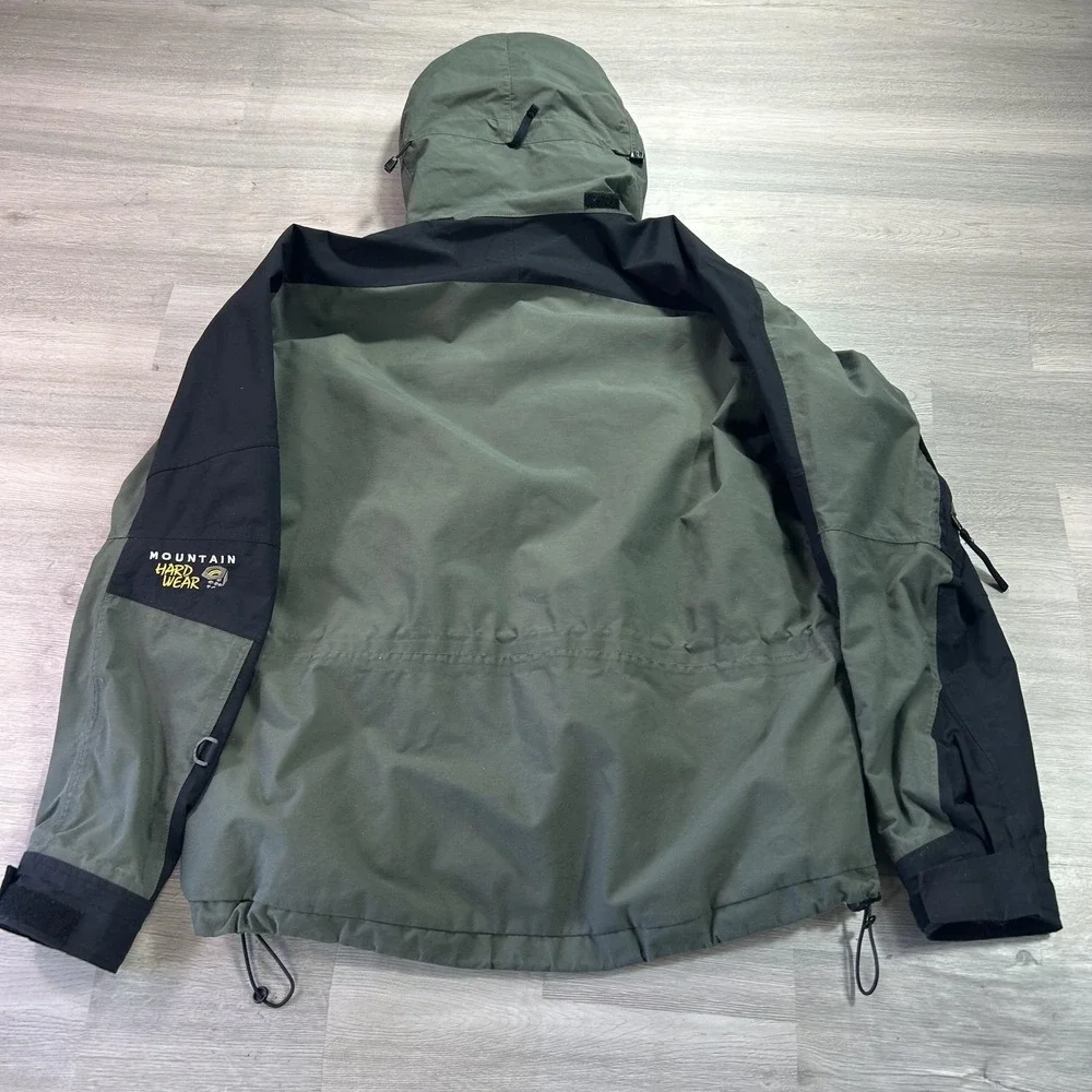 Mountain Hardwear Ski Jacket Mens Medium Green Hooded Full Zip Conduit Shell